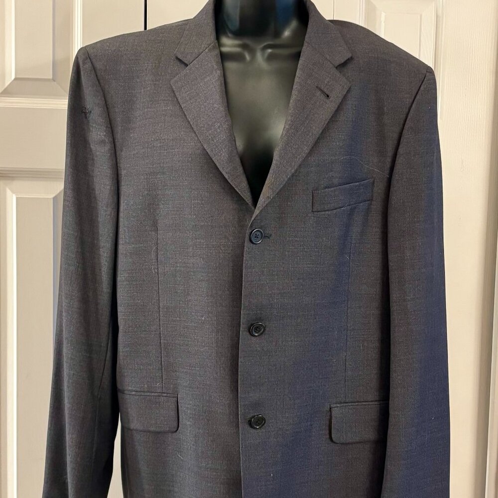 SALE! BURBERRY London Vintage Wool Blazer Black Classic Buttons Size 42R